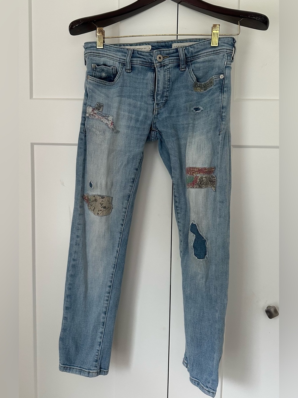 Anthropologie Pilcro and the Letterpress Patchwork Boyfriend Jeans 25 Petite